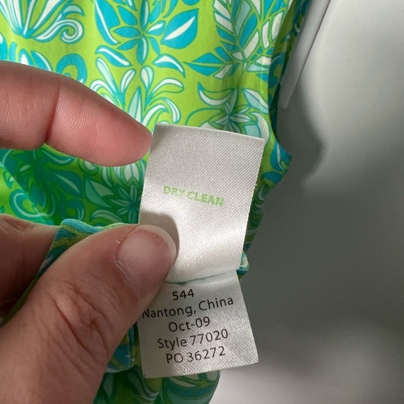 Lilly Pulitzer Reena 100% Silk Ruffle Neck Sleeveless Top Size 4 - Picture 6 of 7